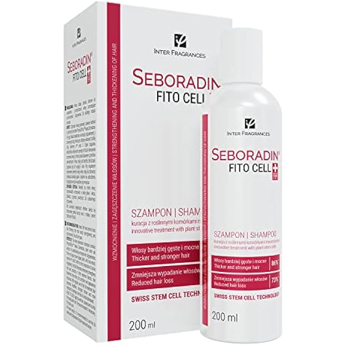 Seboradin HAIR LOSS AND REGROWTH FITOCELL SHAMPOO WITH SWISS TECHNOLOGY STEM CELLS PHYTOCELLTEC MALUS DOMESTICA AND BIOTIN, FOR MEN AND WOMEN, 200 ML - Image 1
