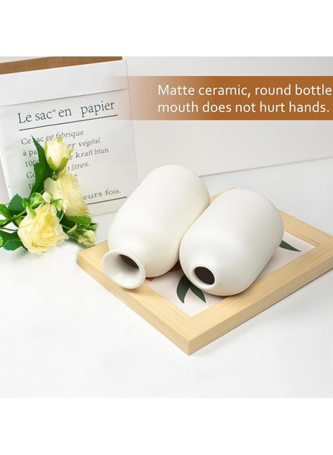 عام طقم مزهرية سيراميك أبيض مبدع طقم 3 مزهريات زهور صغيرة للديكور مزهرية زهور صغيرة للديكور مزهرية زهور عشب بامباس مزهرية زهور زهور الورود تناسب ديكور غرفة المعيشة والمكتب ديكور مكتب المكتب ديكور رف الديكور المركزي - Image 2