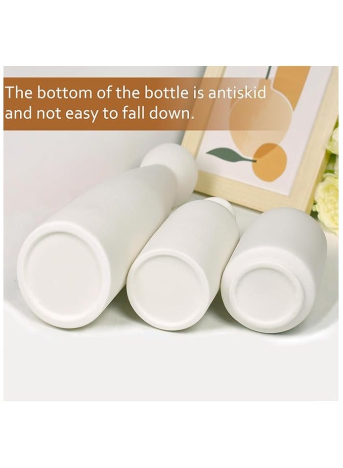 عام طقم مزهرية سيراميك أبيض مبدع طقم 3 مزهريات زهور صغيرة للديكور مزهرية زهور صغيرة للديكور مزهرية زهور عشب بامباس مزهرية زهور زهور الورود تناسب ديكور غرفة المعيشة والمكتب ديكور مكتب المكتب ديكور رف الديكور المركزي - Image 4