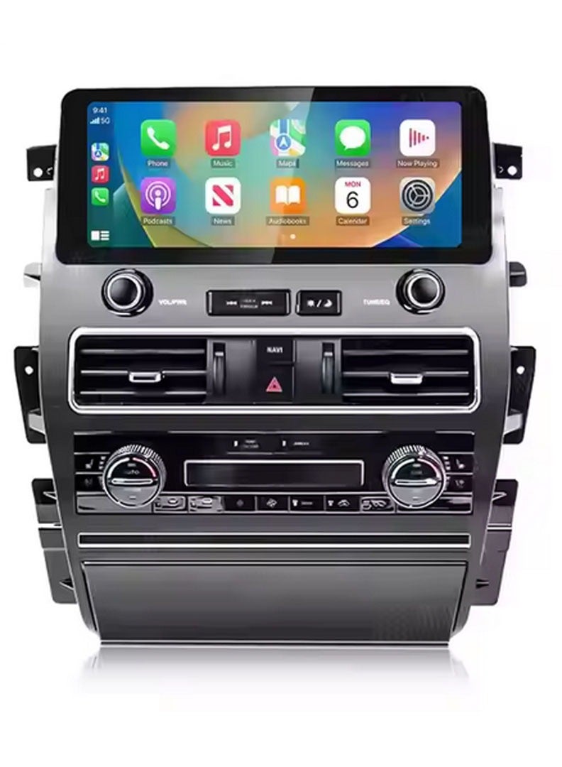 رايموس شاشة Raymos مقاس 12.3 بوصة تدعم نظام الملاحة GPS بنظام Android لنيسان باترول 2012-2020 مع Apple Carplay Android Auto مع واجهة سريعة تتضمن 4G WiFi USB QLED (1280x720) - Image 1