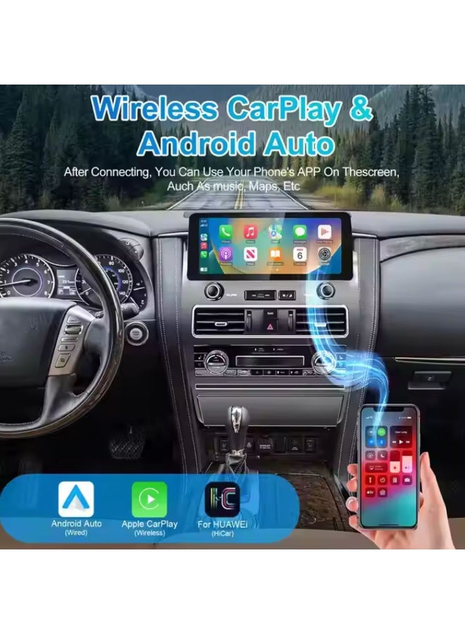 رايموس شاشة Raymos مقاس 12.3 بوصة تدعم نظام الملاحة GPS بنظام Android لنيسان باترول 2012-2020 مع Apple Carplay Android Auto مع واجهة سريعة تتضمن 4G WiFi USB QLED (1280x720) - Image 2