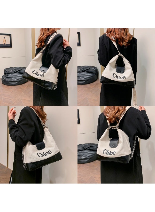 Chloe Chloé Shoulder Bag: Chic Off - White and Black Contrast Style - Image 3