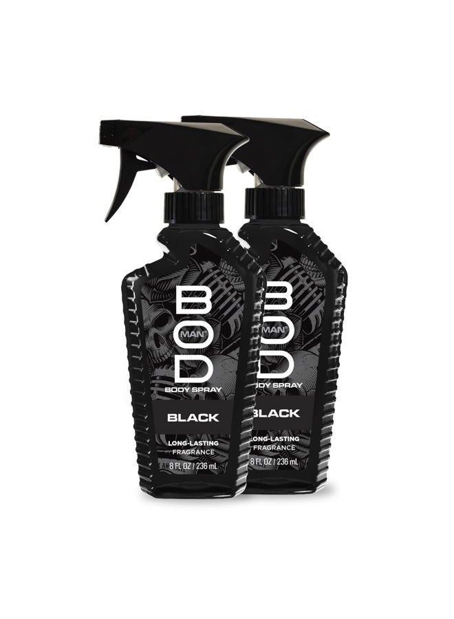 BOD Man Fragrance Body Spray, Black, 8 fl oz (Pack of 2) - Image 1
