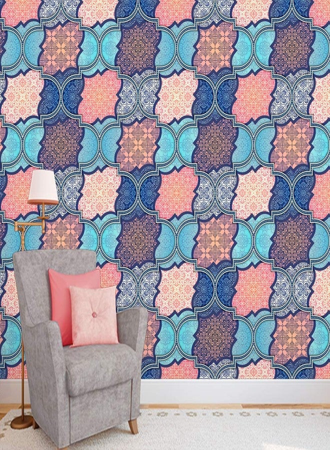 DECOR PRODUCTION ورق جدران ذاتي اللصق من إنتاج ديكور برودكشن، مناسب لتزيين المنزل، غرفة المعيشة، غرفة النوم، الردهة، غرفة الأطفال، غرفة اللعب (فينيل PVC، مقاوم للماء، يغطي مساحة 50 قدمًا مربعًا)، مقاس كل شريط 16 × 90 بوصة. - Image 2