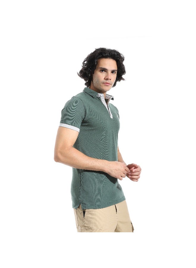 سيزار تيشرت بولو رجالي بياقة وتطريز علي الصدر - Image 3