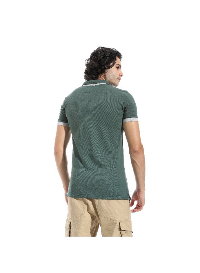 سيزار تيشرت بولو رجالي بياقة وتطريز علي الصدر - Image 4