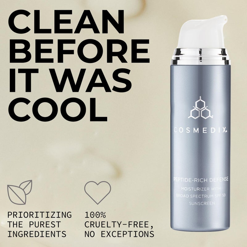 COSMEDIX Peptide-Rich Defense Face Moisturizer - Hydrating Face Lotion with Broad Spectrum SPF 50 Sunscreen for Dark Spots, Fine Lines & Wrinkles - Facial Skin Care for Softer & Smoother Skin - Image 5