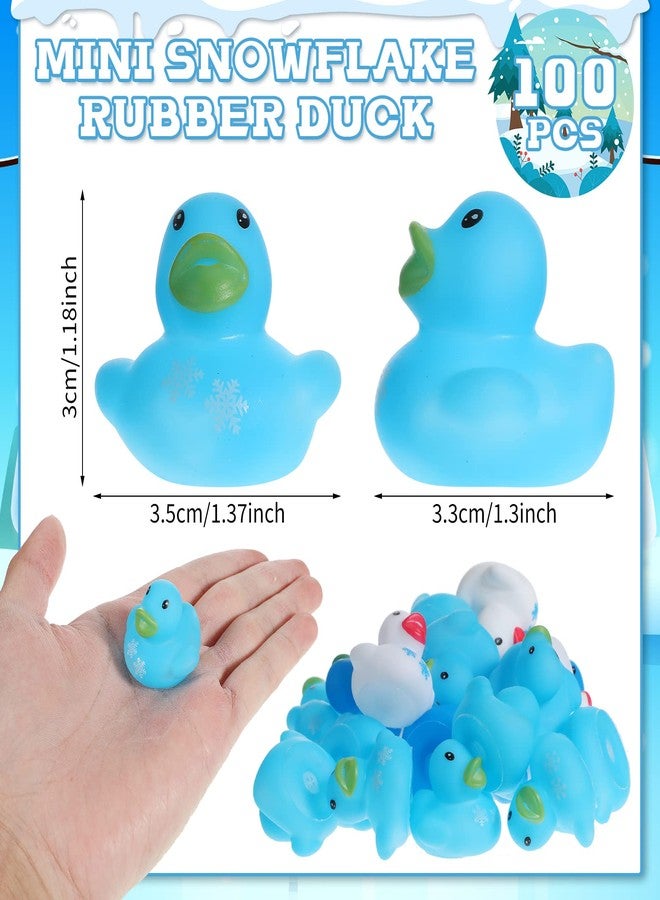 Jerify 100 Pcs Mini Rubber Ducks Snowflake Themed Rubber Ducks Wintertoys Bulk Holiday Bath Ducky Favors Bathtub Pool Toys Birthday Christmas Party Goodie Bag Fillers Gift - Image 3