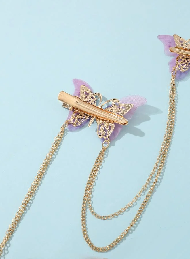 تايك تو Butterfly Chain Hair Clip