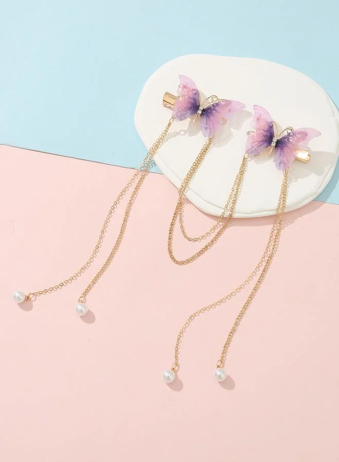 تايك تو Butterfly Chain Hair Clip
