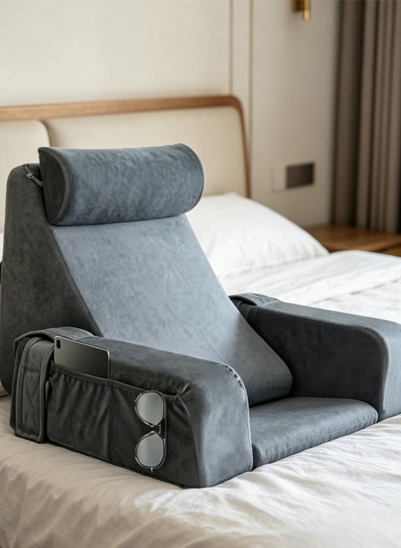 general Ergonomic Extra Large Memory Foam Reading Pillow, Removable Backrest, Separable Lumbar & Neck Support Pillow, Seat Cushion Bed Rest Lounge Back Support Pillow - Image 1