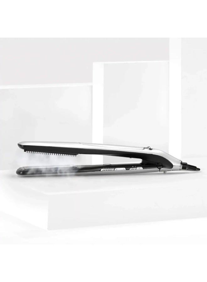 بيبي ليس BaByliss Professional Steam Hair Straightener | 36mm Wide Ceramic Plates | 5 Heat Settings 170-210°C | 360° Surround Steam Technology for Smooth, Shiny Hair white - Image 2