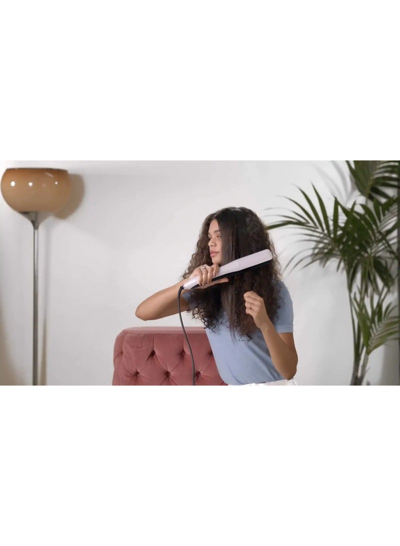 بيبي ليس BaByliss Professional Steam Hair Straightener | 36mm Wide Ceramic Plates | 5 Heat Settings 170-210°C | 360° Surround Steam Technology for Smooth, Shiny Hair white - Image 3