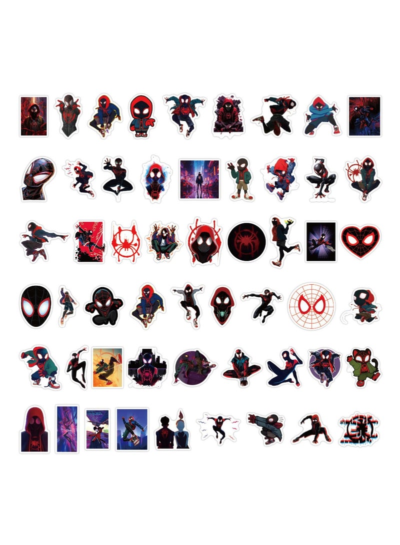 SYOSI 50 قطعة ملصقات عنكبوت للأطفال والمراهقين، ملصقات مايلز موراليس للأولاد، ملصقات فينيل مقاومة للماء زاهية زينة لقارورات الماء، الحواسيب المحمولة، دفاتر القصاصات، الخوذة، الأمتعة، ألواح التزلج، الدراجات، الدراجات النارية - Image 2