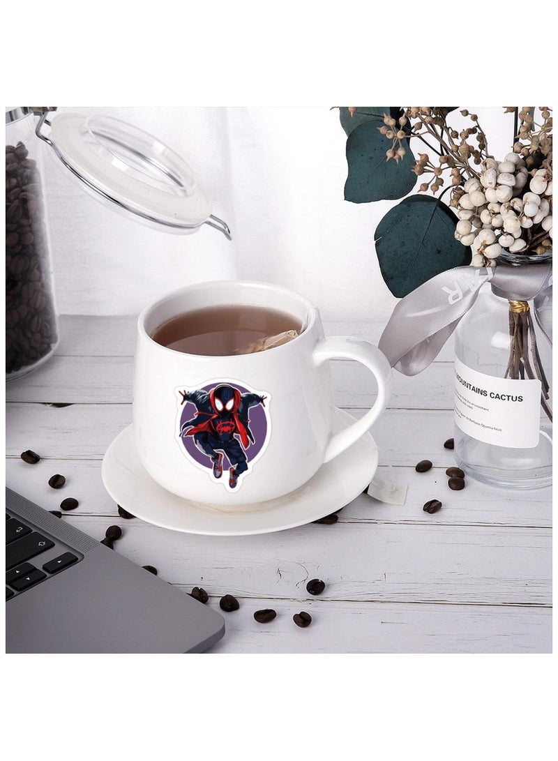 SYOSI 50 قطعة ملصقات عنكبوت للأطفال والمراهقين، ملصقات مايلز موراليس للأولاد، ملصقات فينيل مقاومة للماء زاهية زينة لقارورات الماء، الحواسيب المحمولة، دفاتر القصاصات، الخوذة، الأمتعة، ألواح التزلج، الدراجات، الدراجات النارية - Image 4