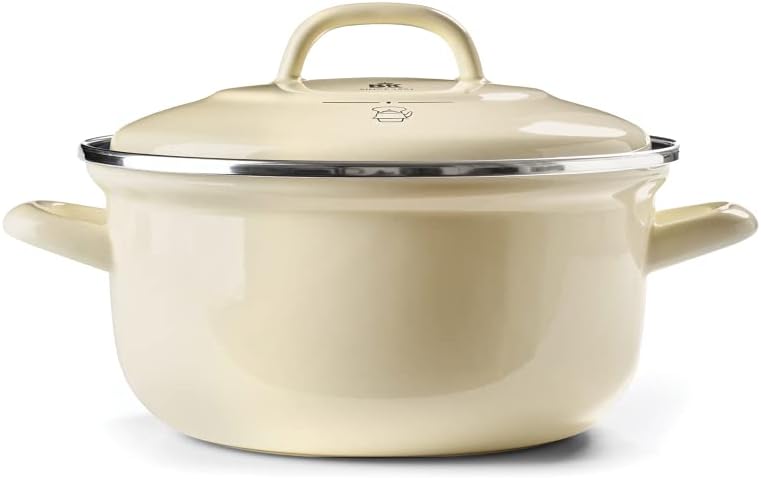 BK Indigo 22cm/3.3 Litre Round Casserole, Cream - Image 1
