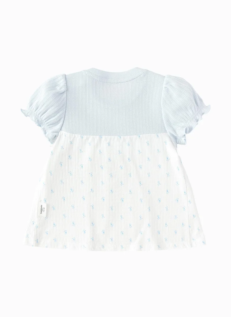 Balabala Baby Girls Round v-neck short-sleeved T-shirt