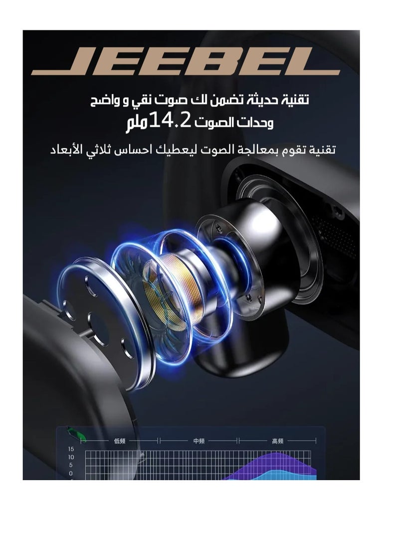 JEEBEL B356 Open Ear Wireless Stereo Headphones With OWS air conduction feature, Bluetooth 5.3 Open Ear, Sweatproof