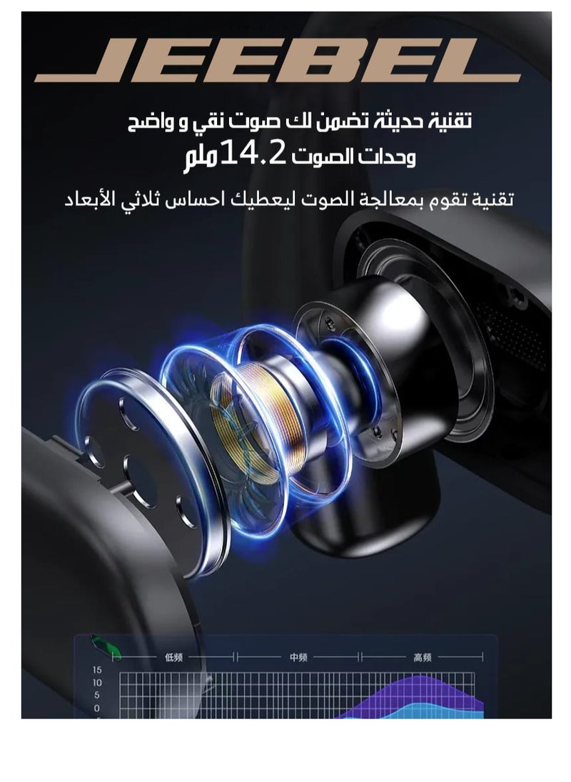 JEEBEL B356 Open Ear Wireless Stereo Headphones With OWS air conduction feature, Bluetooth 5.3 Open Ear, Sweatproof