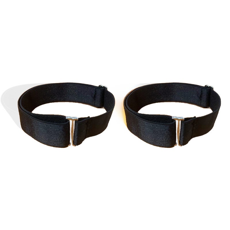 Elastic No-Trace Unisex Black Belt for Denim Black (socks fixed) pair
