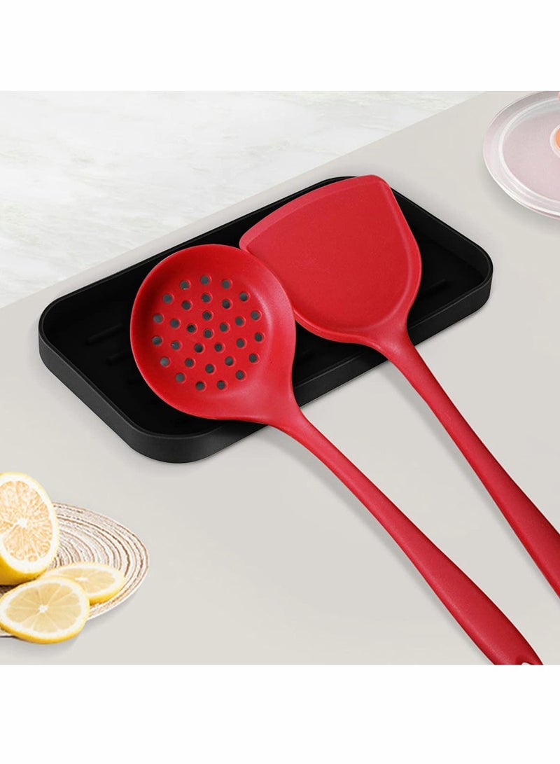 SYOSI Silicone Dish Drying Mat 2 Pack Silicone Drying Mat Multifunctional Heat Resistant Easy Clean Draining Board Mat Non Slip Dish Drainer Mat for Dishes Cup Plate Countertop Glass Stemware - Image 4