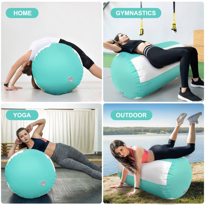 AWSUM Gymnastics Tumbling Equipment Barrel Inflatable Air Roller Thicken Octagon Mat back Handspring Trainer for Cheerleading Training Home Use, Without pump - Image 5