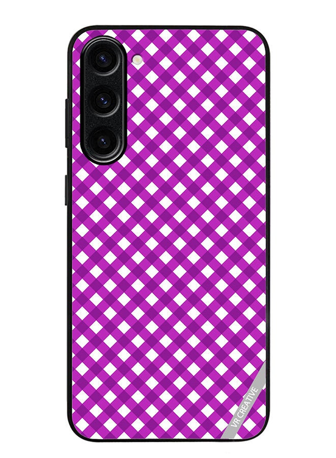 VR CREATIVE Protective Case Cover For Samsung Galaxy S23 Plus Seamless Plaid Purple Design Multicolour - Image 1