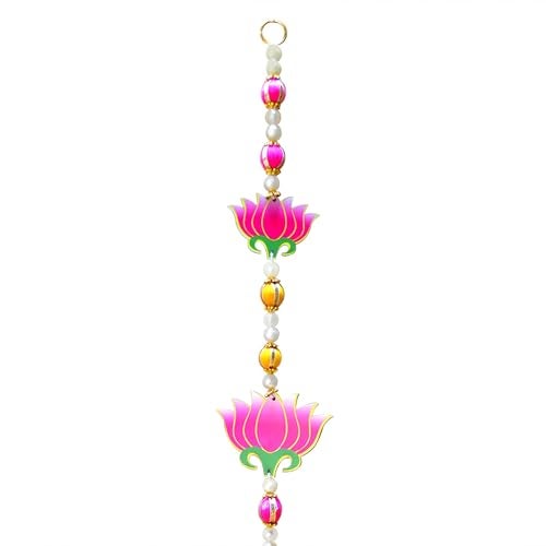 CraftVatika Pichwai Cow and Lotus Wall Hanging Latkan for Door Decoration, Diwali Decor Items, Diwali Decoration for Home, Festival Decorations Items, Pichwai Cow Hanging- 34 Inch Height,1 Pair - Image 2