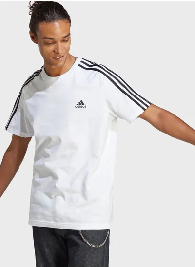 Adidas 3 Stripes Single Jersey T-Shirt