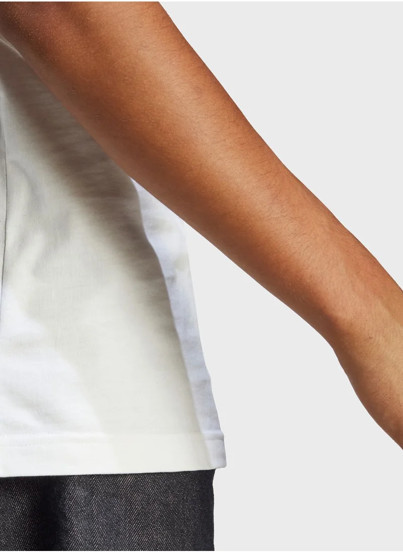 Adidas 3 Stripes Single Jersey T-Shirt