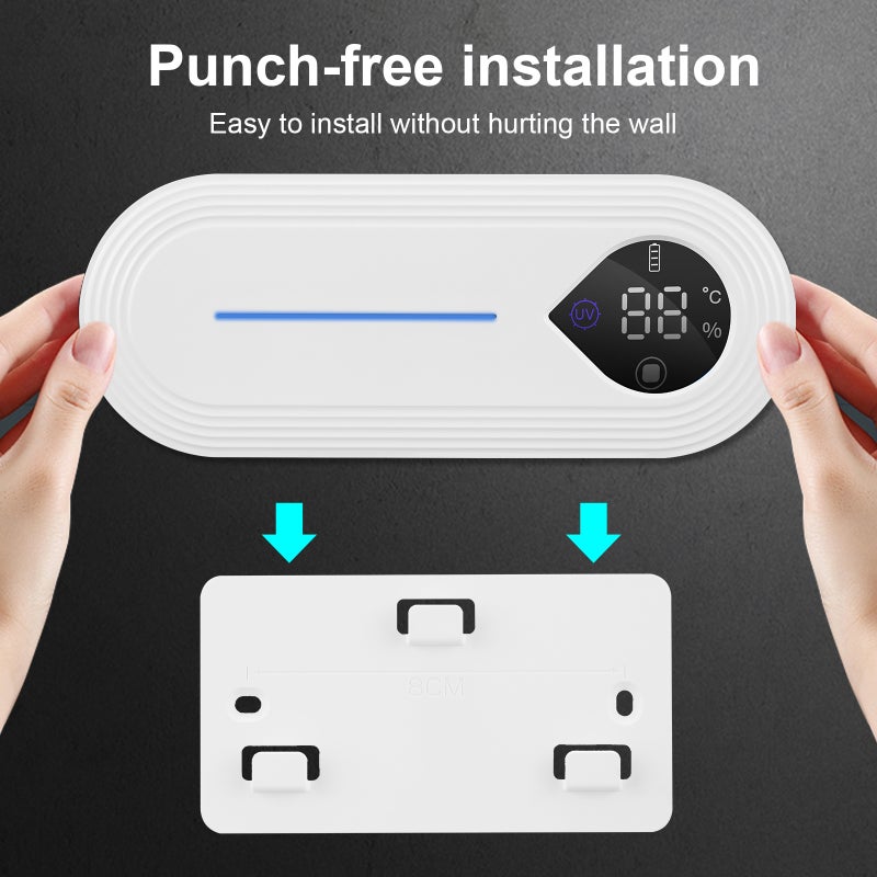 UV Toothbrush Holder with Auto Drying Function Wall Mounted Electric Toothbrush Sanitizer Holder for Bathroom 3 Slots Toothbrush Organizer - Image 4