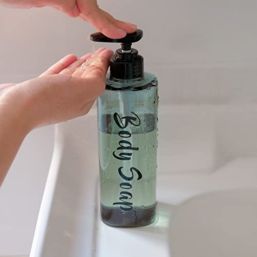 AUMIO 16.9oz Shampoo Dispenser for Shower Wall 3 Chamber, Drill Free Shampoo and Conditioner Dispenser with 6 Waterproof Labels, Wall Mounted Shower Soap Dispenser Shampoo Bottles for Home Bathroom - Image 4