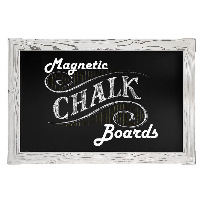 MAGNETIC BOARDS FOR WALLS 20 X 30 RUSTIC WHITE WOOD FRAME ERASABLE SURFACE HOLDS MAGNETS NOTE PHOTO DISPLAY EASY HANG WITH INCLUDED HARDWARE