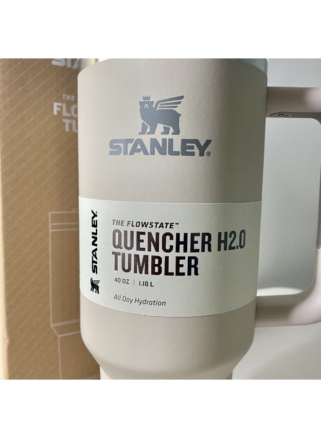 Stanley Quencher H2.0 FlowState Stainless Steel Vacuum Insulated Tumbler with Lid and Straw for Water, Iced Tea or Coffee, Smoothie and More (Soft Matte / DUNE) 40 OZ NEW - Image 4