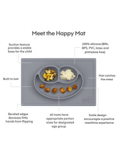 ezpz Happy Mat - 100% Silicone Kids Plate Suction Plate Babies With Built-In Placemat For Toddlers + Preschoolers -  Pink  - Image 4
