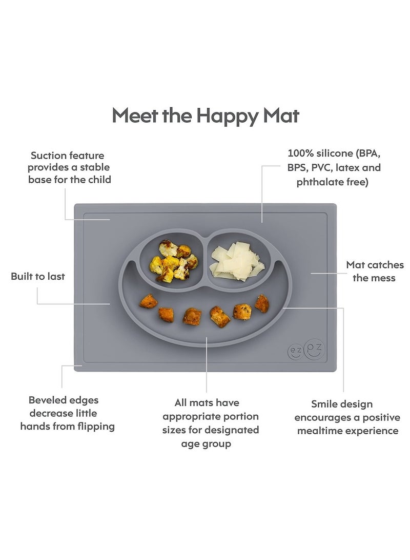 ezpz Happy Mat - 100% Silicone Kids Plate Suction Plate Babies With Built-In Placemat For Toddlers + Preschoolers -  Pink - Image 4