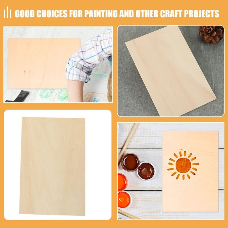 24pcs Unfinished Wooden Boards DIY Supplies Multi-Layer Plywood Craft Wood Planks 100x150x2mm for Model Making and Woodcraft Projects - Image 3