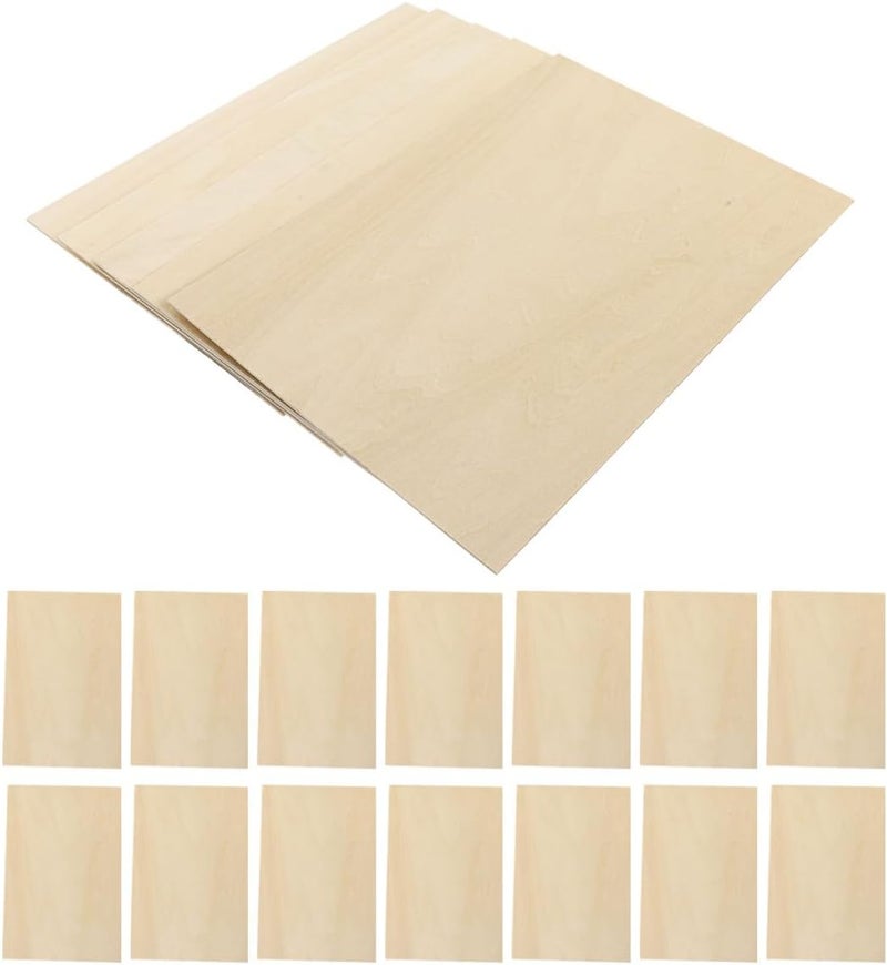 24pcs Unfinished Wooden Boards DIY Supplies Multi-Layer Plywood Craft Wood Planks 100x150x2mm for Model Making and Woodcraft Projects - Image 1