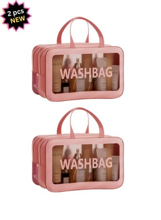 Upgraded Travel Toiletry Bag for Women & Men - Spacious Waterproof Organizer with Wet & Dry Two Separate Compartments, Portable Matte Translucent Clear Cosmetic Bag with Handle (Pink 2) - pzsku/ZD22798DCF887691BBD0EZ/45/1744541202/ae7bdbe2-f43b-43d8-be19-935f60960084