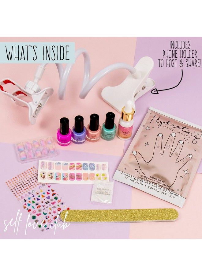STMT Selflove Club D.I.Y. Nail Art Studio By Horizon Group Usa 10+ Essentials For Athome Manicure Including Nail Polishes Soothing Hand Mask Cuticle Oil Phone Holder Nail Stickers & More - Image 3