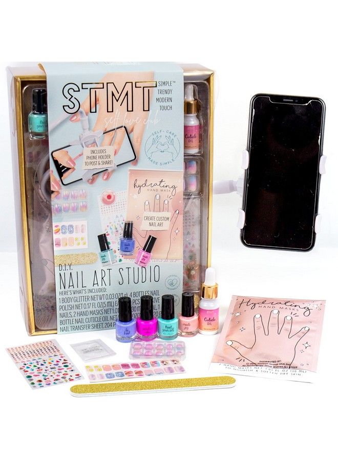 STMT Selflove Club D.I.Y. Nail Art Studio By Horizon Group Usa 10+ Essentials For Athome Manicure Including Nail Polishes Soothing Hand Mask Cuticle Oil Phone Holder Nail Stickers & More - Image 1