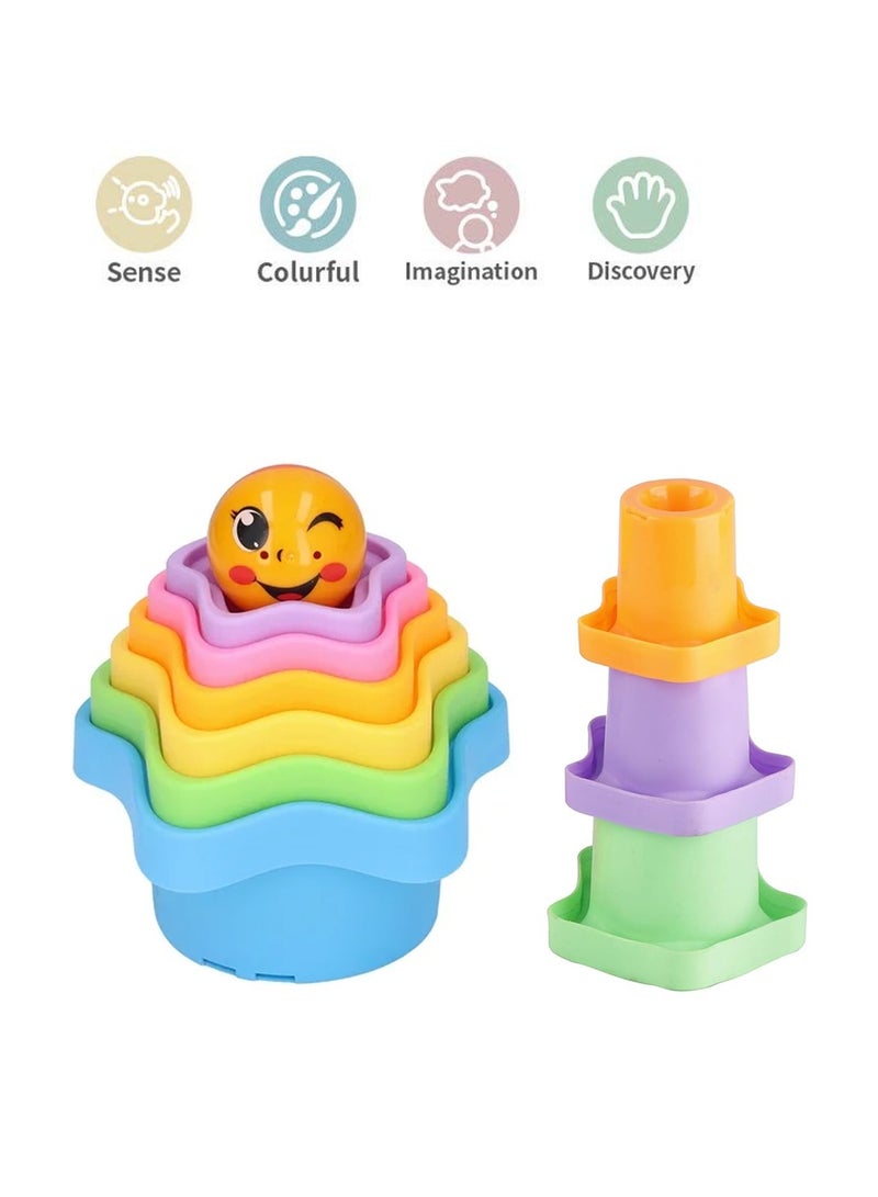 Baby Stacking Cups Toddler Bath Toys Stack Cup Baby Toy Activity Nesting Cup Set  - Image 2