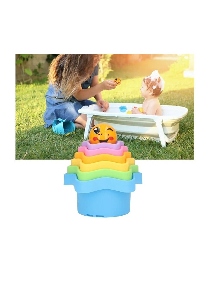 Baby Stacking Cups Toddler Bath Toys Stack Cup Baby Toy Activity Nesting Cup Set  - Image 3