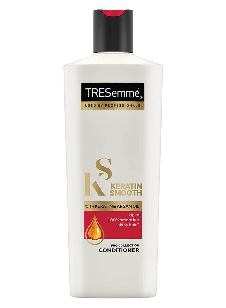 Tresemme Keratin Smooth Conditioner 190ml for Smoother Shinier Hair with Keratin and Moroccan Argan Oil Nourishes and Controls Frizz up to 72 Hours for Men and Women - Image 1