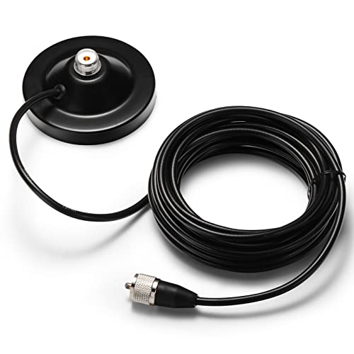 Radioddity RAM5 CBVHFUHFHF Ham Radio Antenna Magnet Mount SO239 Connection 164Ft Long Coaxial Cable Compatible with PL259 Plug Mobile Radio - Image 1