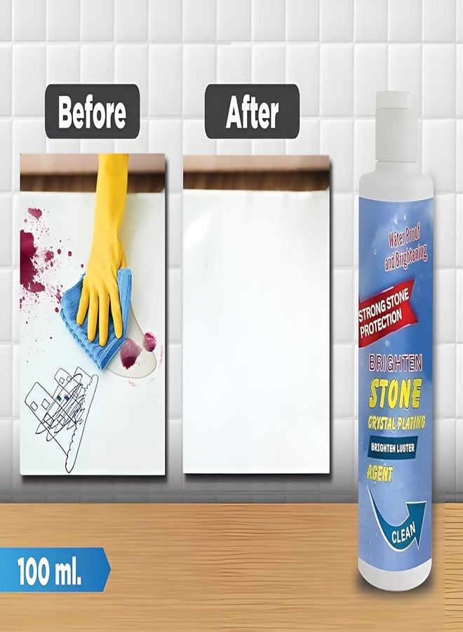RUDOLF Stone Brightening & Crystal Plating Agent - Waterproof & Strong Stone Protection - Enhances Shine & Luster for Marble, Granite, Quartz, Tile, & Natural Stone - 250ml (1) - Image 4