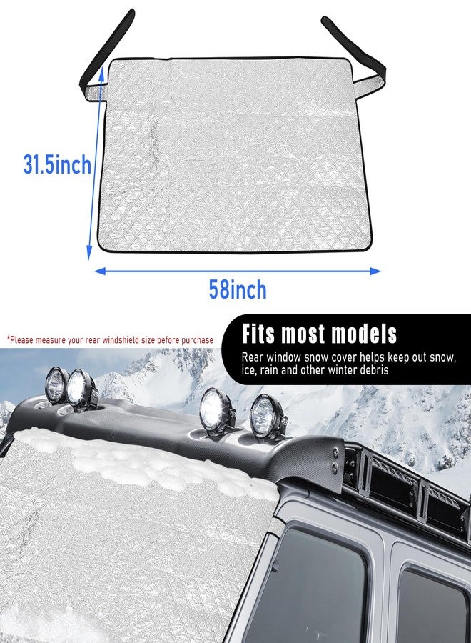 Dickno Car Rear Windshield Cover, Magnetic Auto Rear Windscreen Snow Ice Cover, 4 Layers All-Weather Ice Frost Snow Protector, Automotive Winter Accessories for Most Vehicles - Image 2