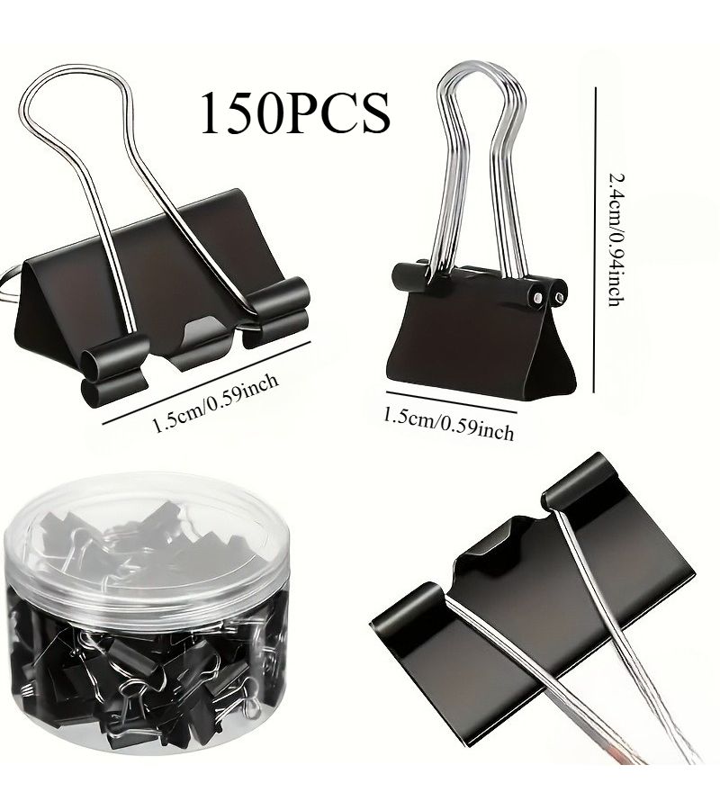 150pcs Metal Binder Clips Durable For Office Classroom Teacher Supplies - Image 5