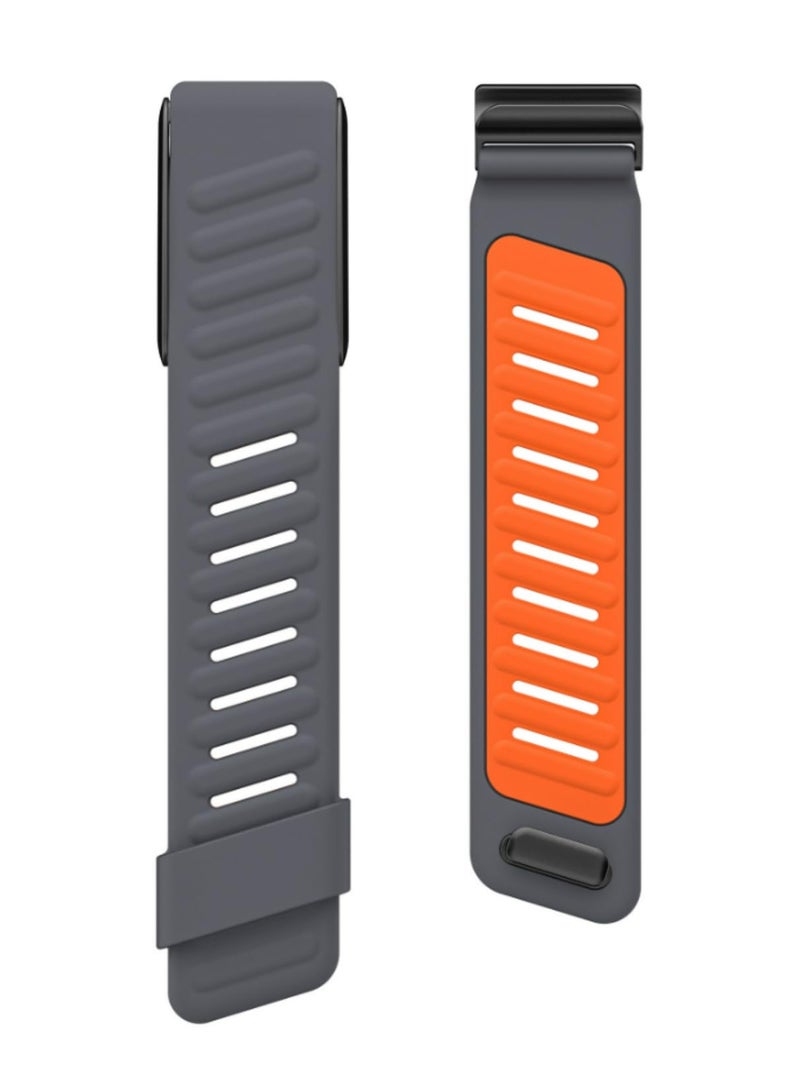 1PCS Band Soft-Touch Silicone Waterproof and Sweatproof Adjustable Strap Compatible for WHOOP 4.0 Heart Rate Monitor-Dark Grey Orange (olny band No Sensor) - Image 4