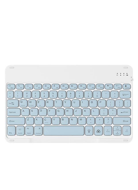 Hot Models For 10-inch Tablet Ipad For Huawei Samsung Multilingual Bluetooth Wireless Mute Tablet Keyboard-Color:Light Blue-Product Type:Backlight